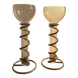 Bougeoir metal et verre