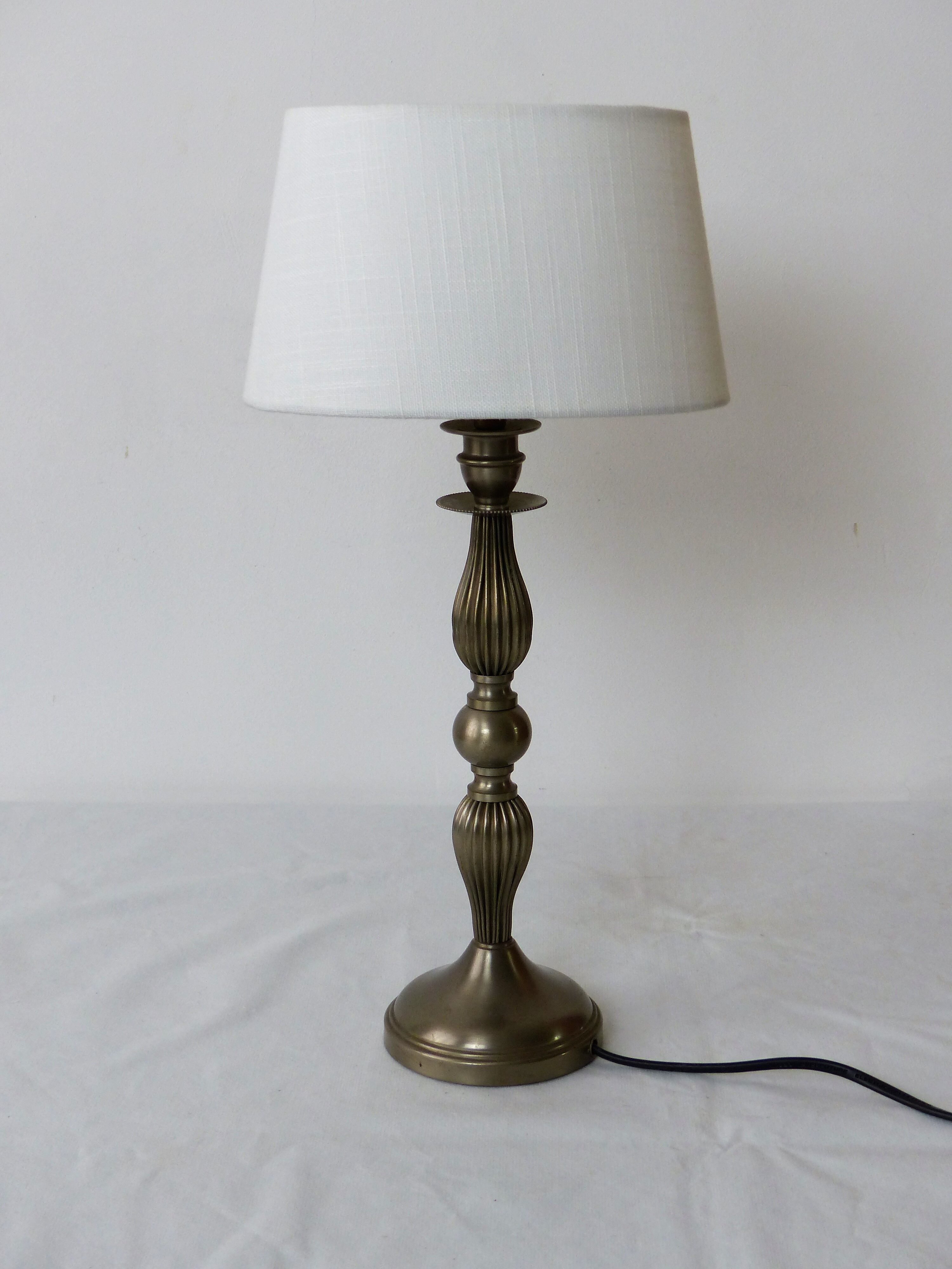 Silver metal lamp foot