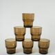 Set of 6 smoked glass water glasses, Design, 1970