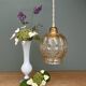 Vintage amber glass tulip pendant light