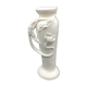 Vase in biscuit white slurry poppy flower art nouveau
