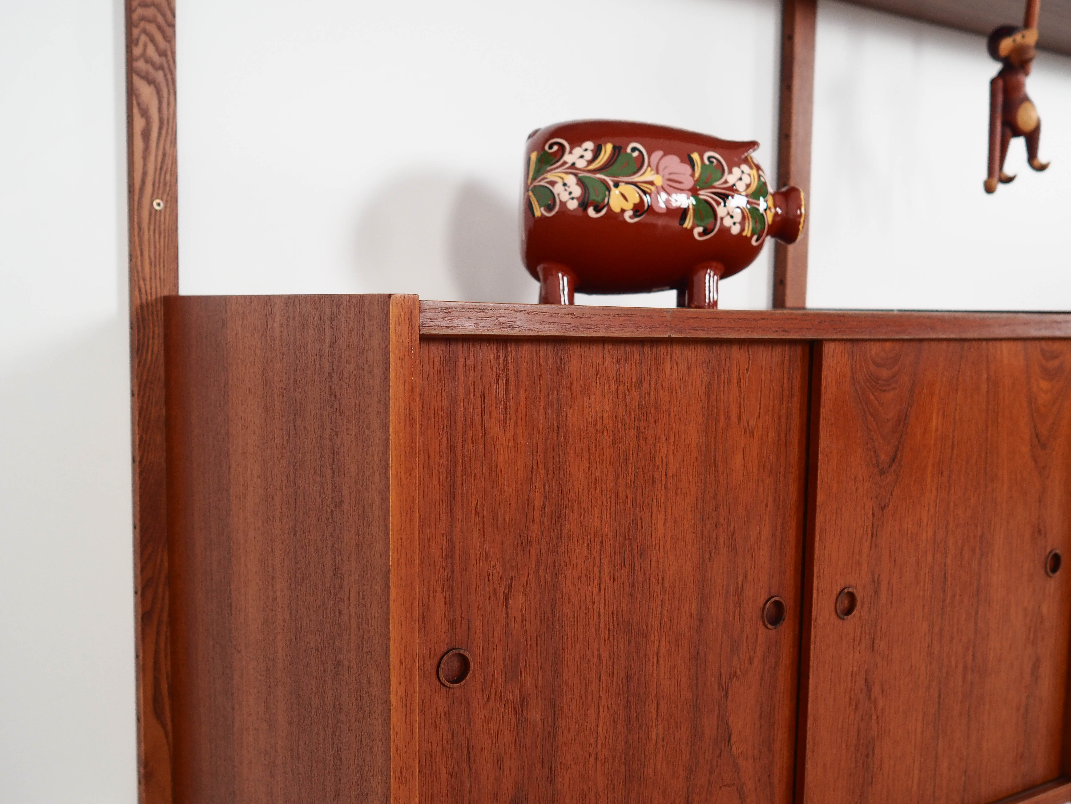 Teak modular bookcase PS System, Danish design, 1960s, manufactured by Rand