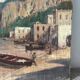 Village in the cliffs, oil on canvas signed E. Bello