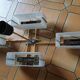 Arlus chandelier 4x2 brass lights prespex 1950/1960 vintage