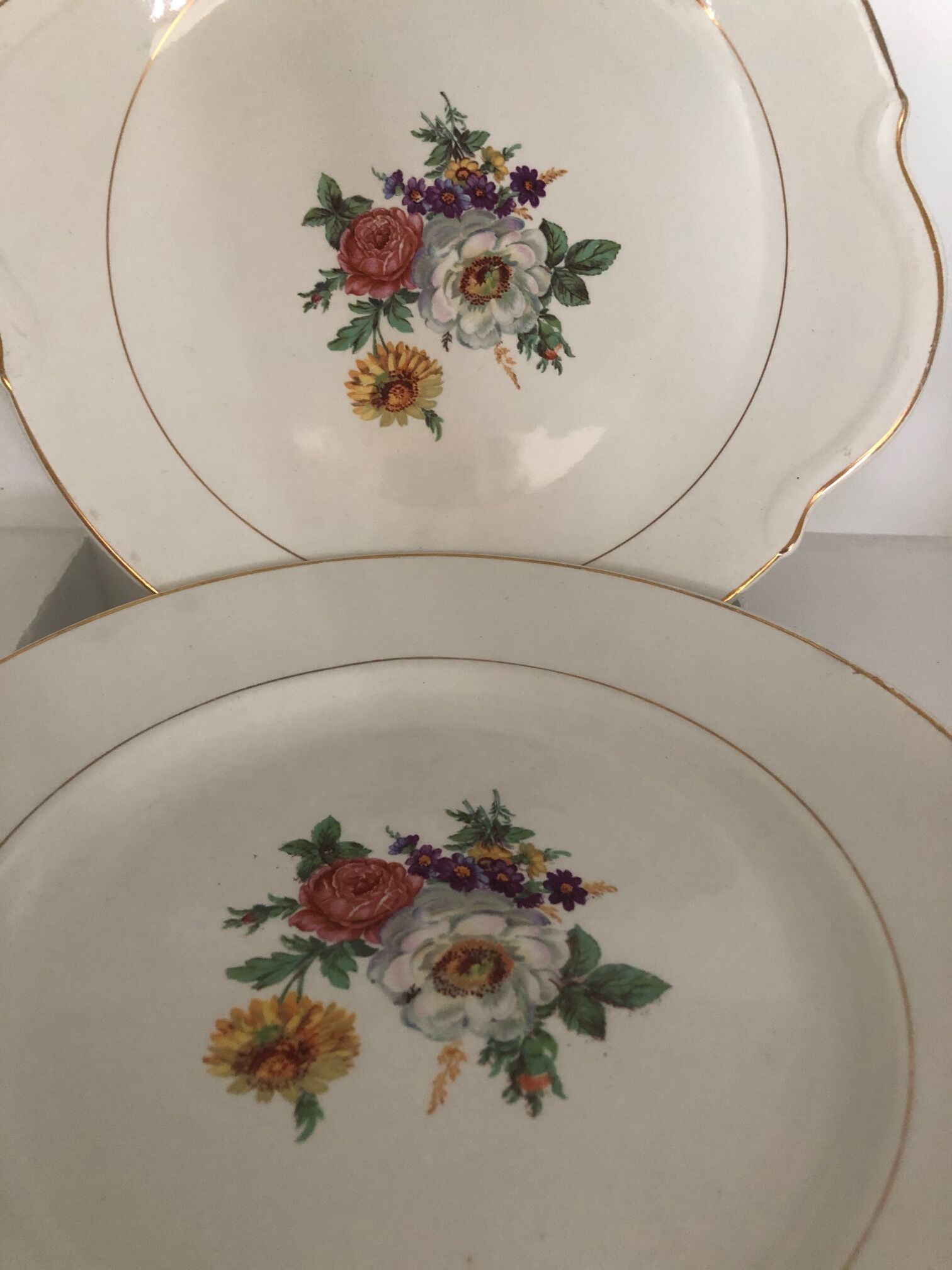 Lot of 3 serving dishes old in half porcelain Badonviller