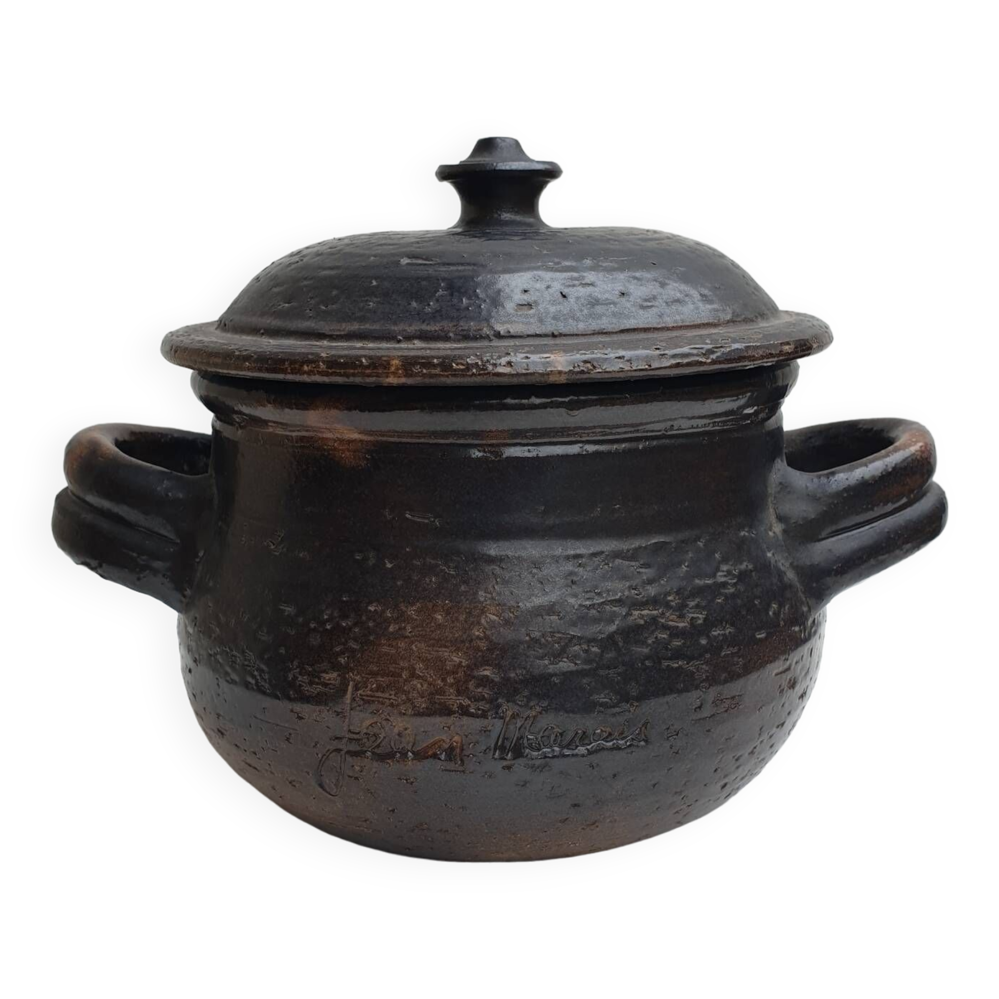 Ceramic by Jean Marais Marmite Covered pot Vallauris 1960s 1970s