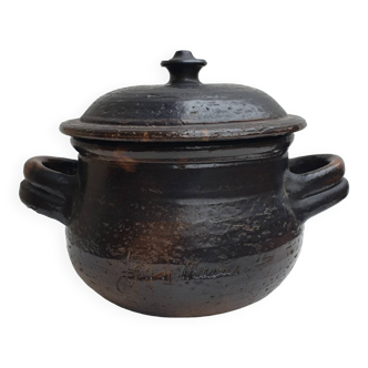 Ceramic by Jean Marais Marmite Covered pot Vallauris 1960s 1970s
