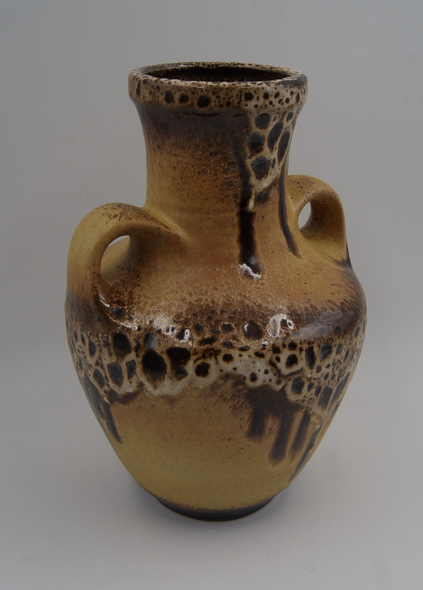 Vase céramique Fat Lava 2 anses vintage