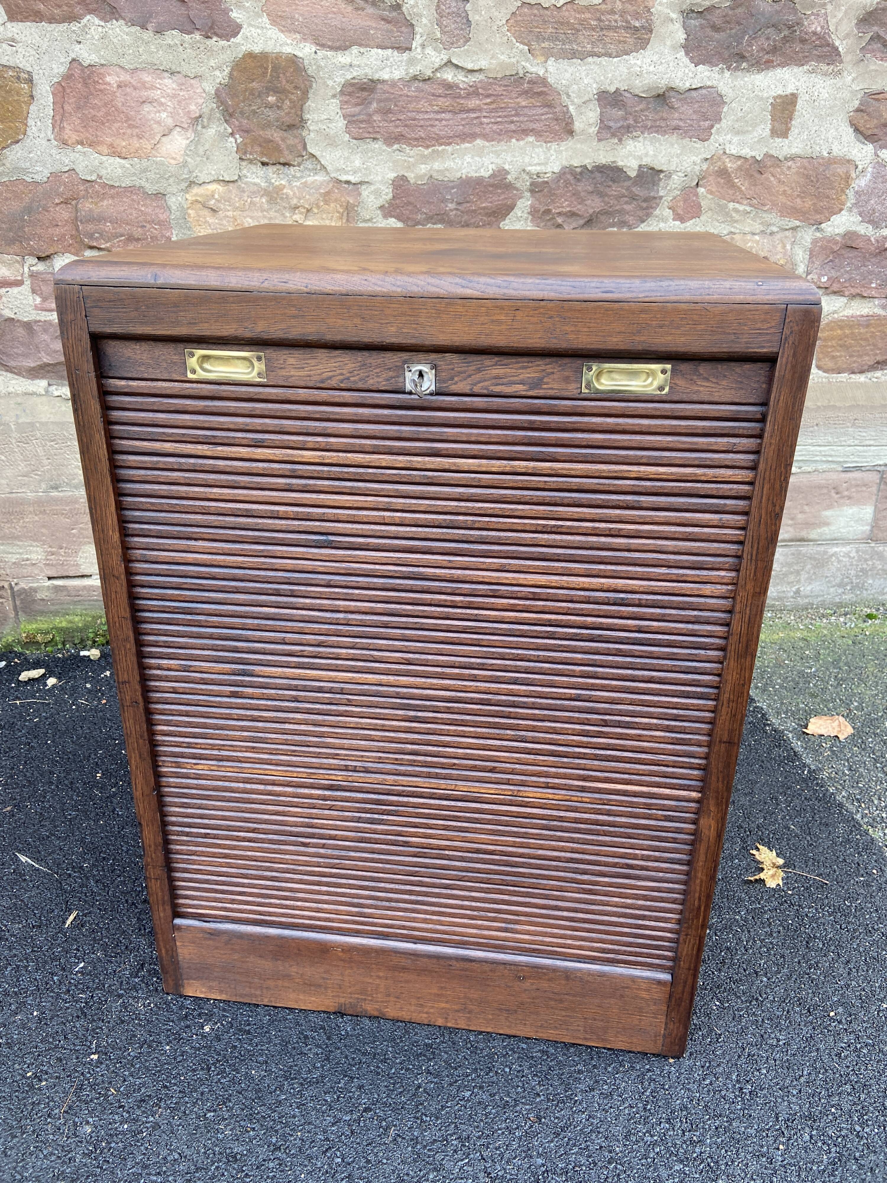 Art Deco sliding curtain binder cabinet