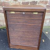 Art Deco sliding curtain binder cabinet