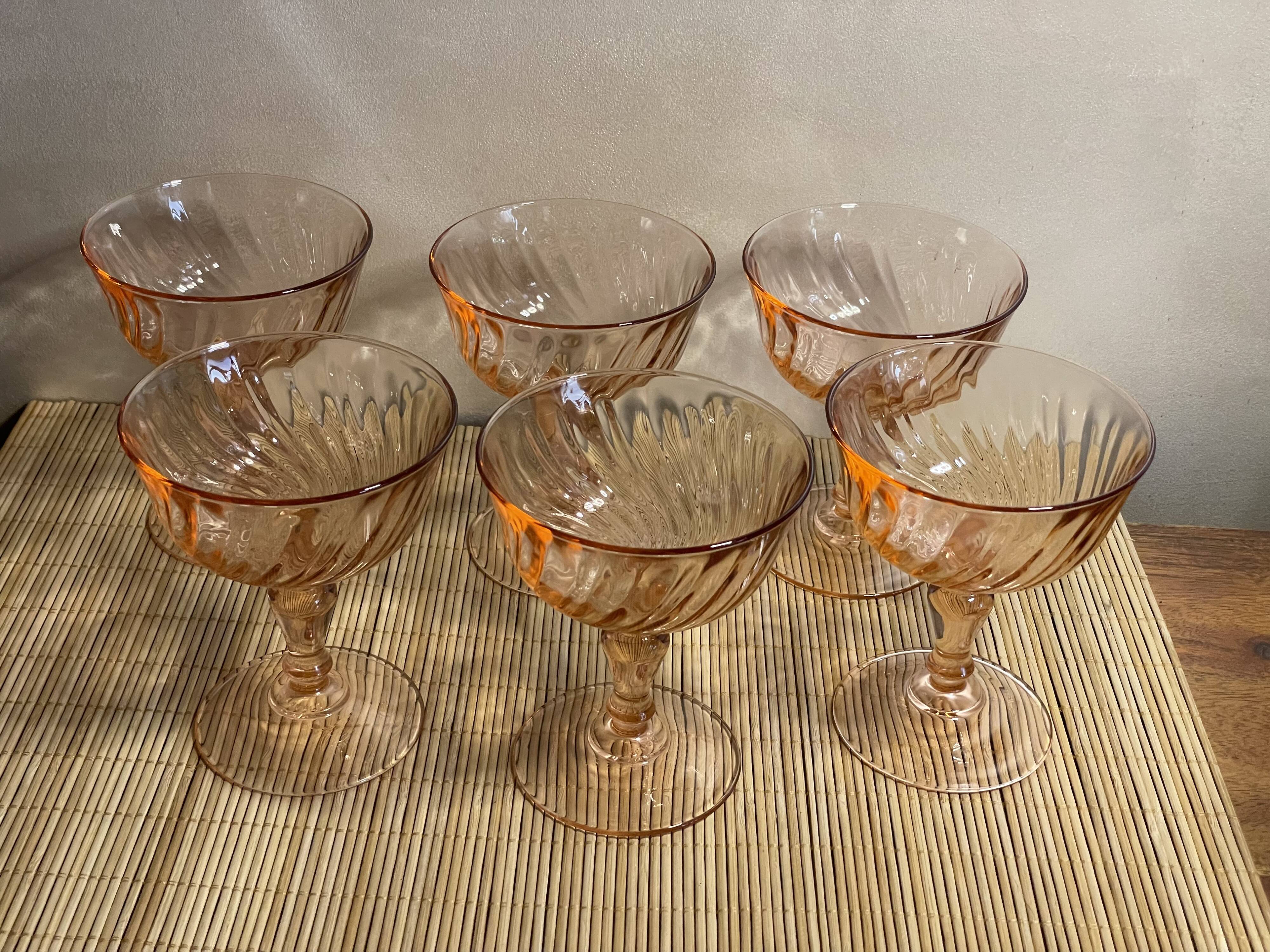 6 coupes à champagne Rosaline