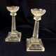 Pair of molded glass candle holders