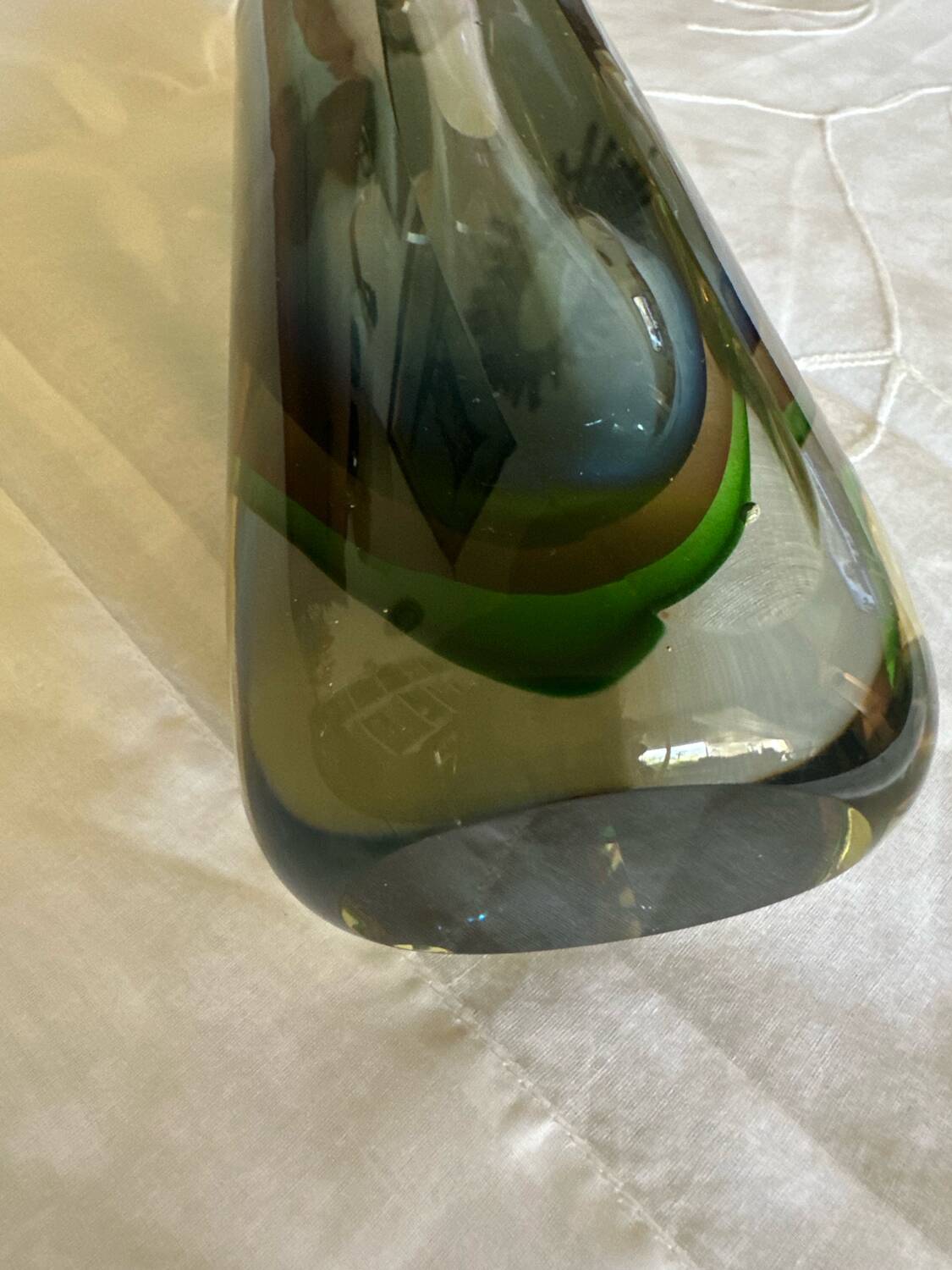 Murano Sommerso Crystal Vase Design Flavio Poli for Seguso Vintage