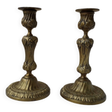 Pair of bronze candlesticks