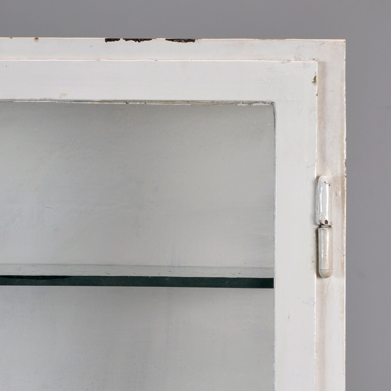 Medical Iron And Glass Cabinet, 1940s