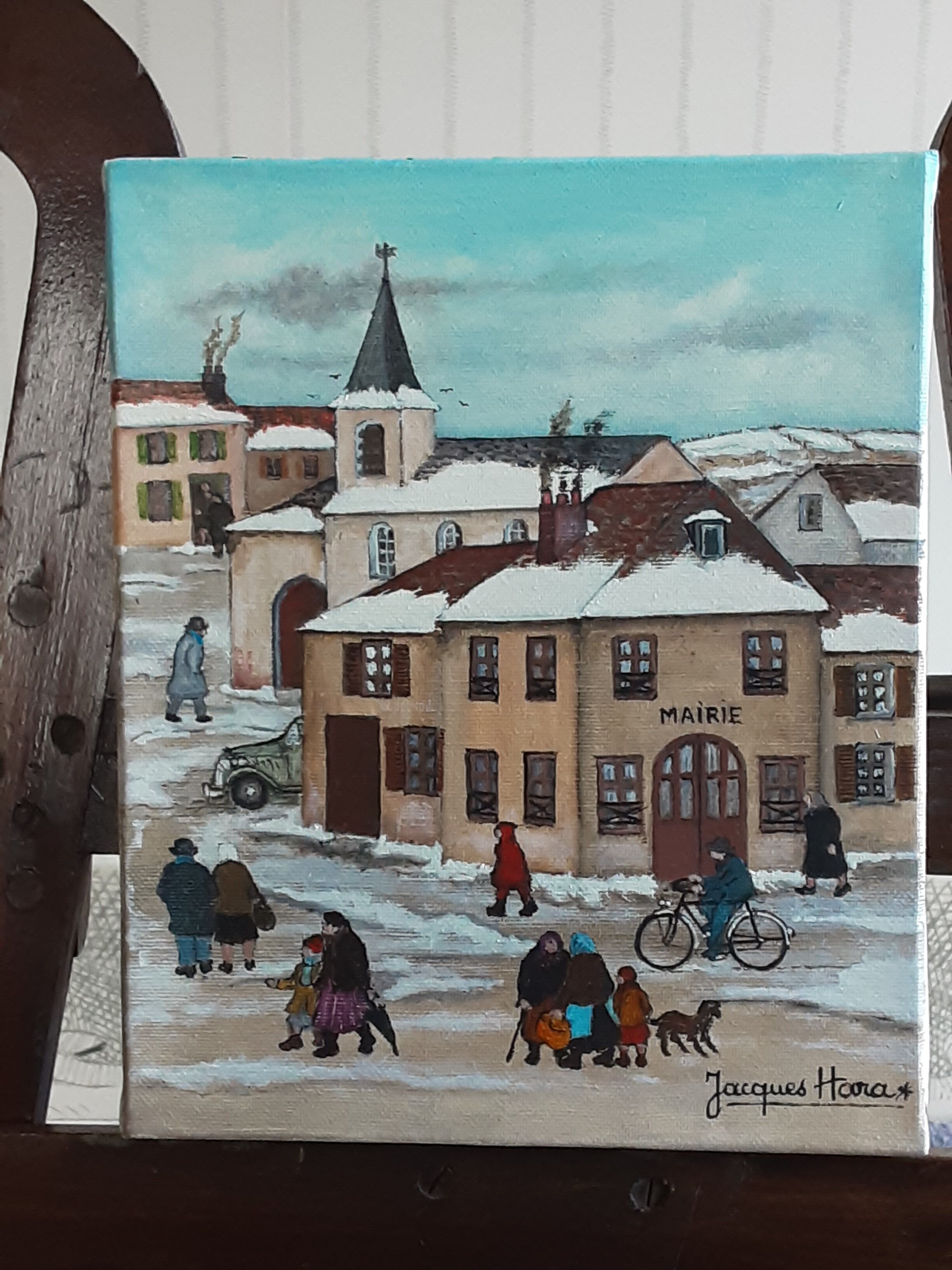 In front of the town hall of jacques hara xxth