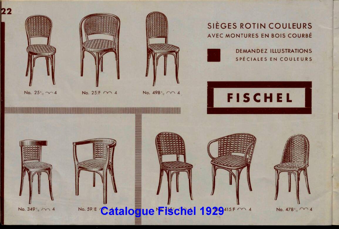 Fischel wicker terrace armchair 1930, N°415/F