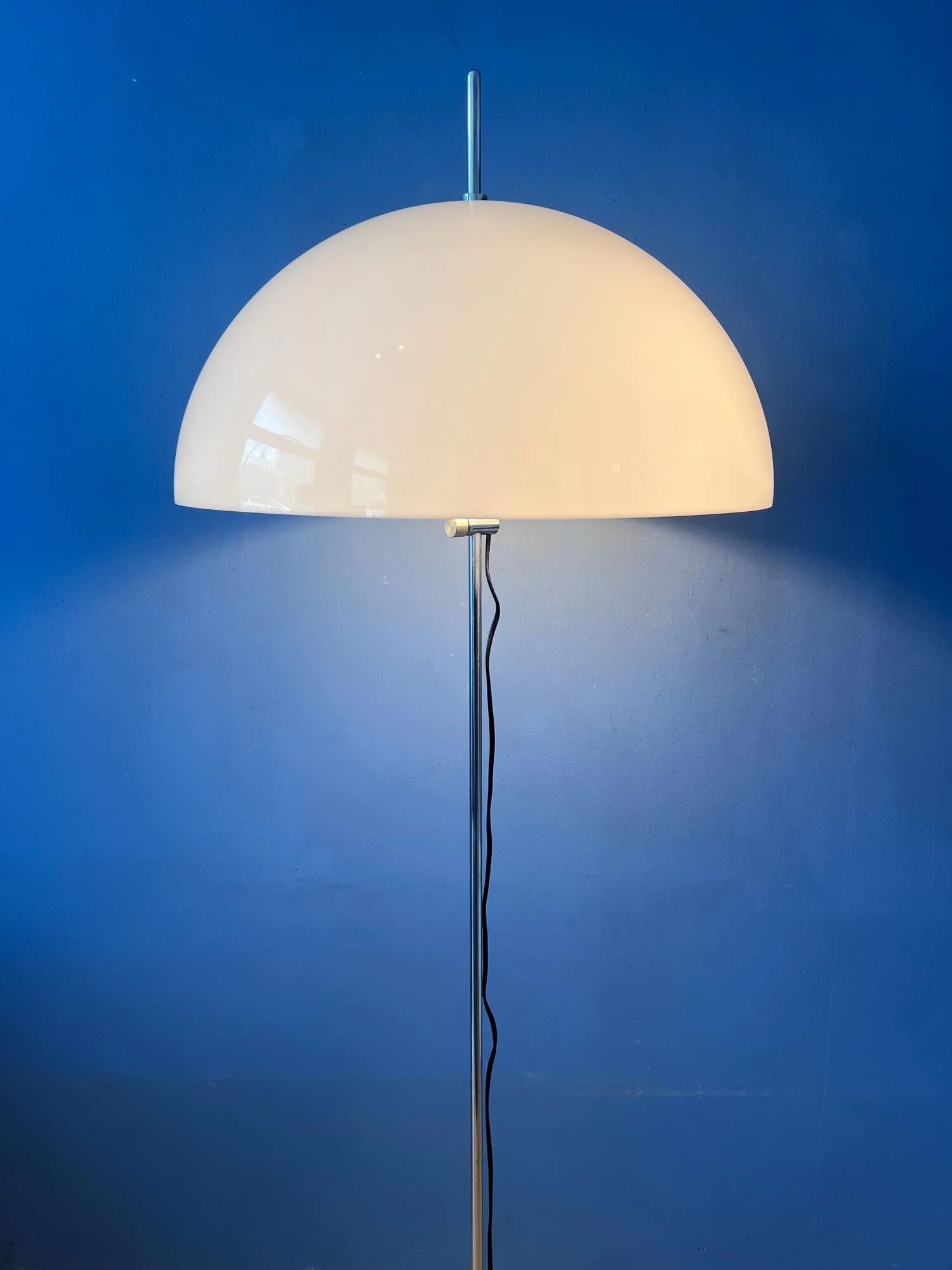 Vintage GEPO Space Age Mushroom Floor Lamp, White Acrylic Glass Shade