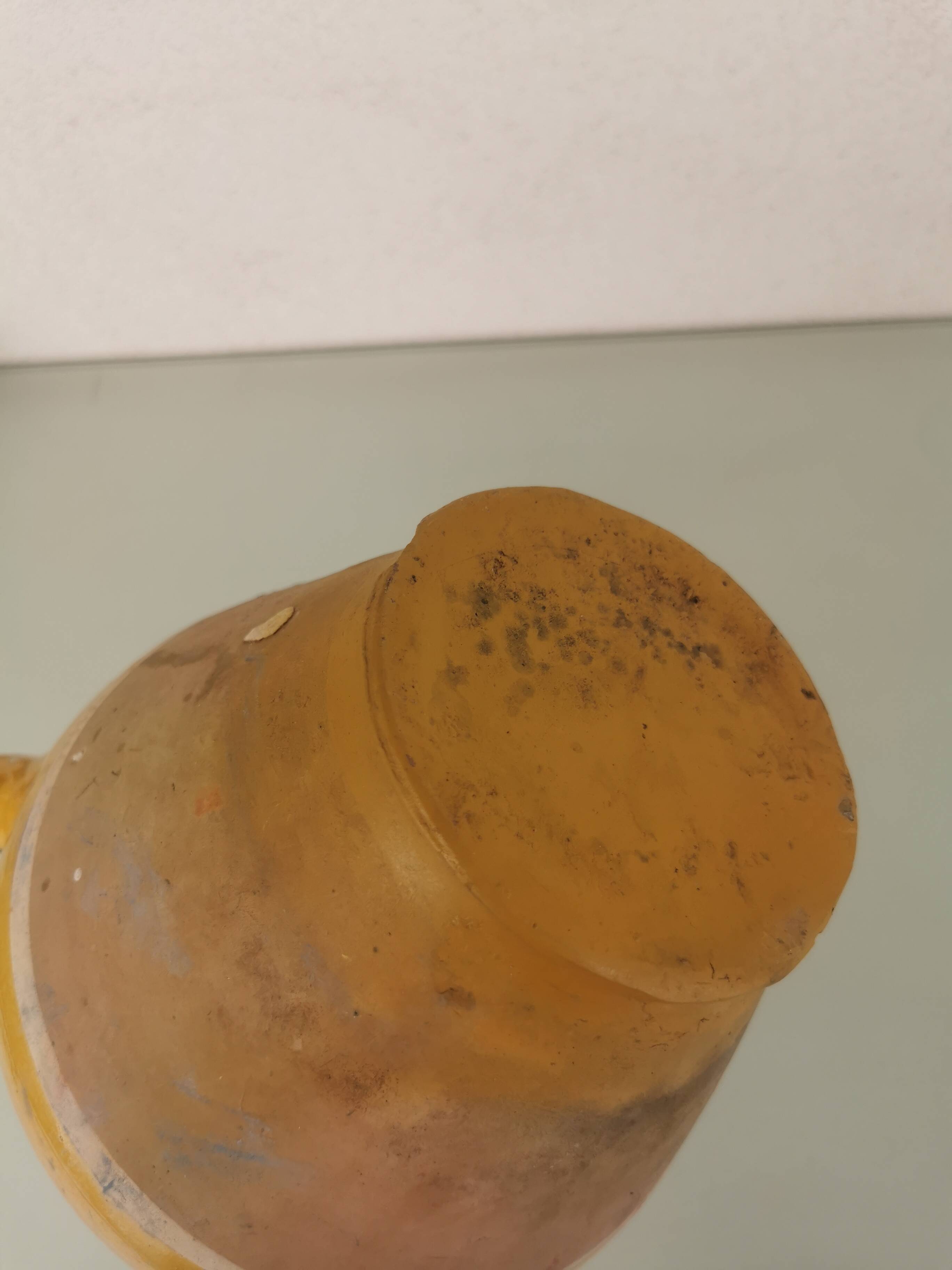 Yellow stoneware jug