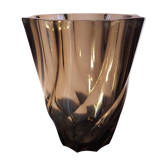 Vintage smoked glass vase