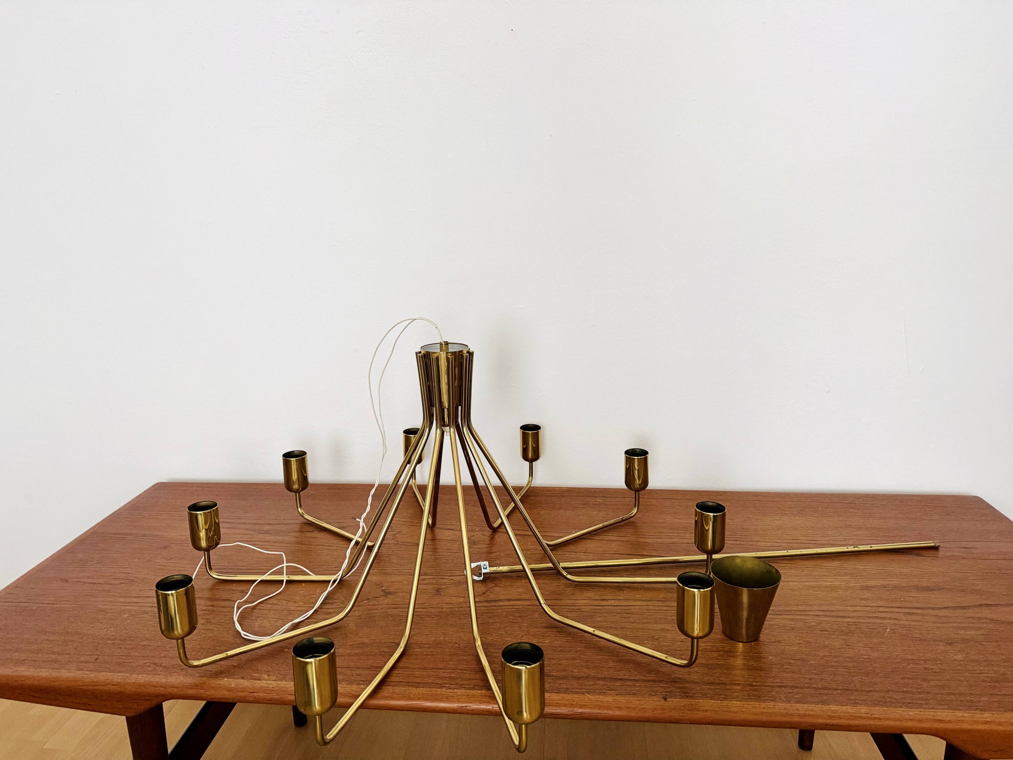 Large Brass Chandelier by Rupert Nikoll