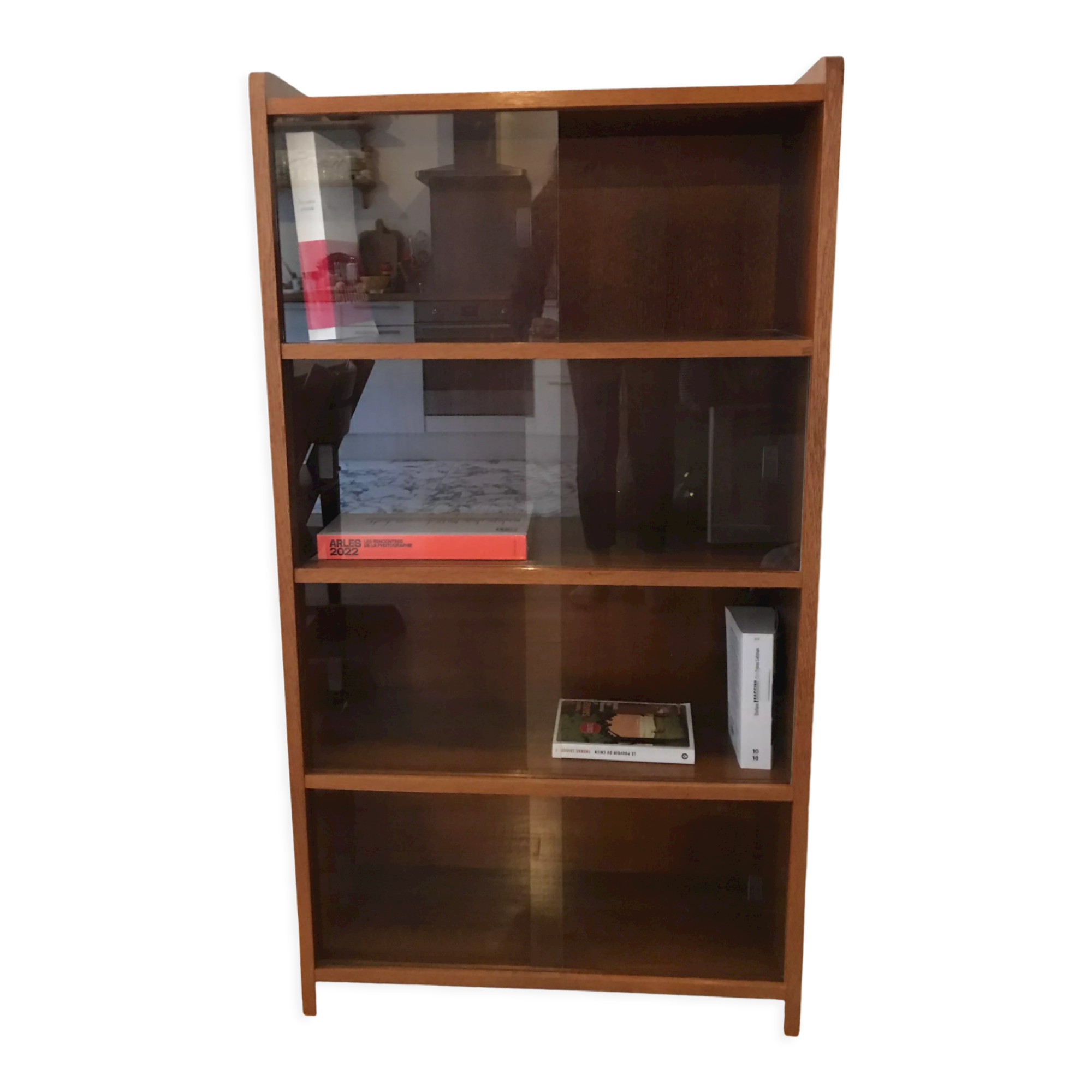 Bibliothèque vitrée en teck