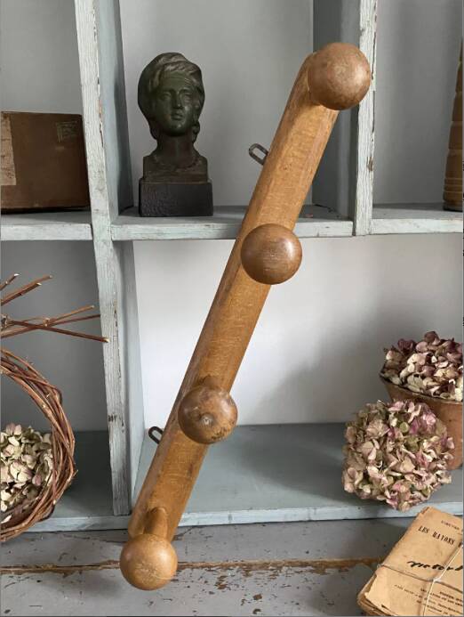 Blond wood coat rack