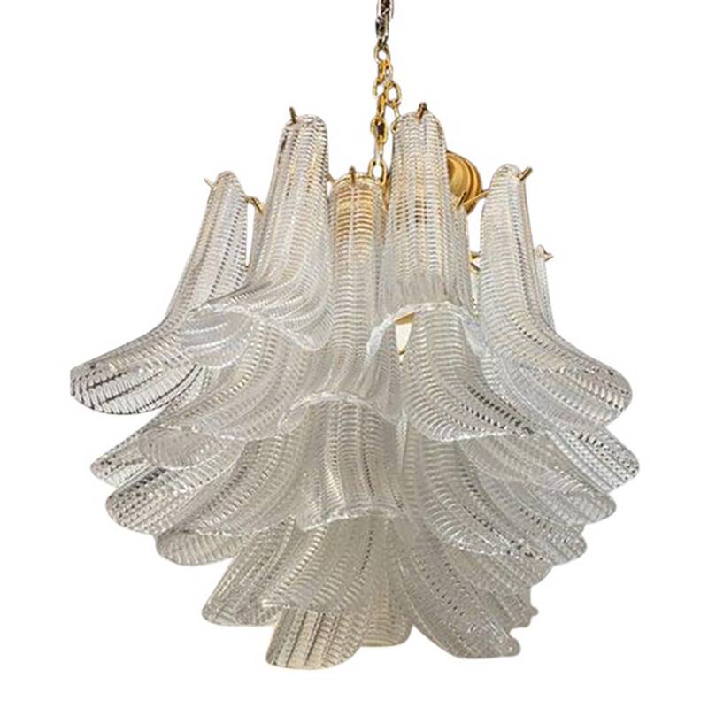 Italian Contemporary Mazzega Style Murano Glass “Saddle” Sputnik Chandelier