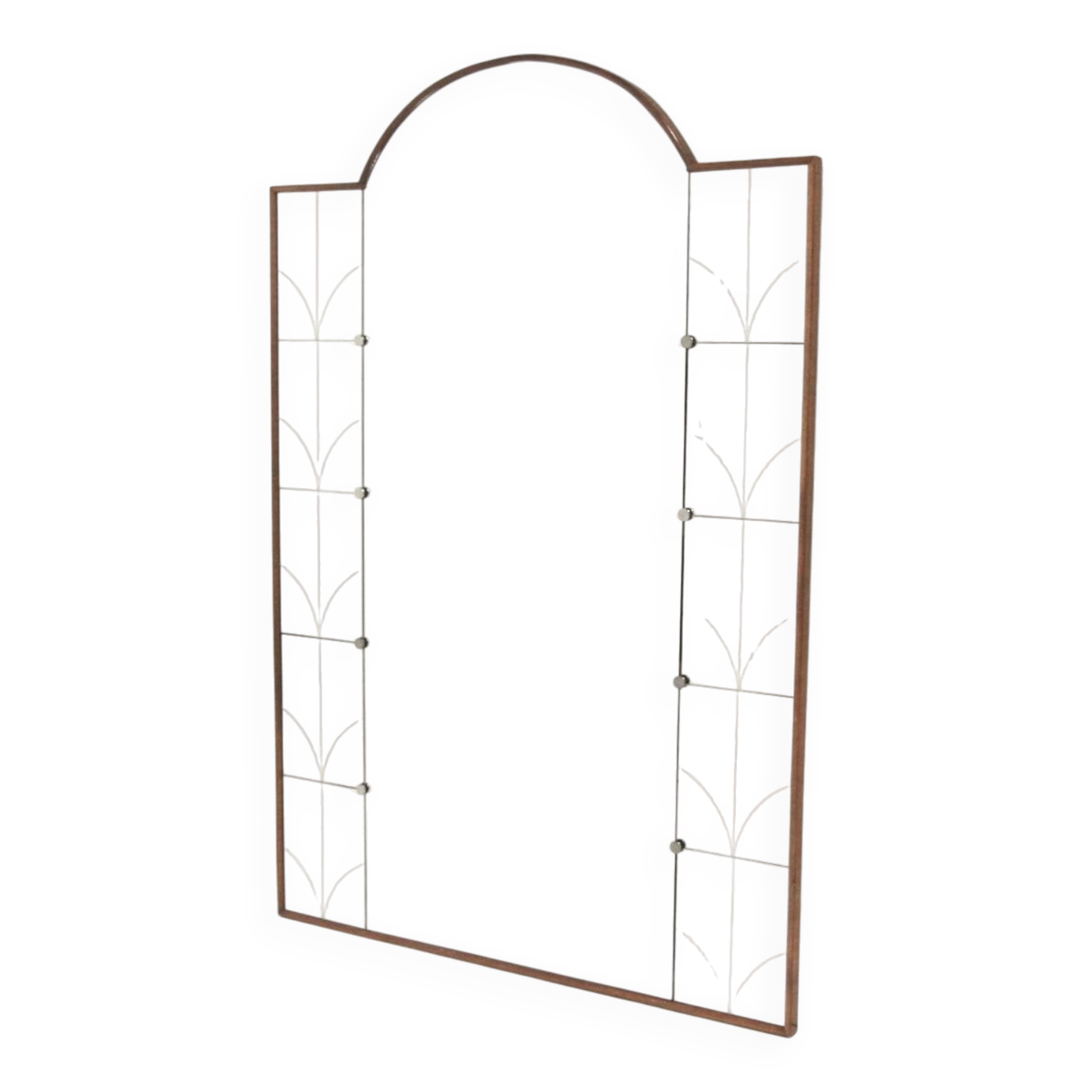 Scandinavian mirror in beech and metal, Sweden, 1960, 115x78cm