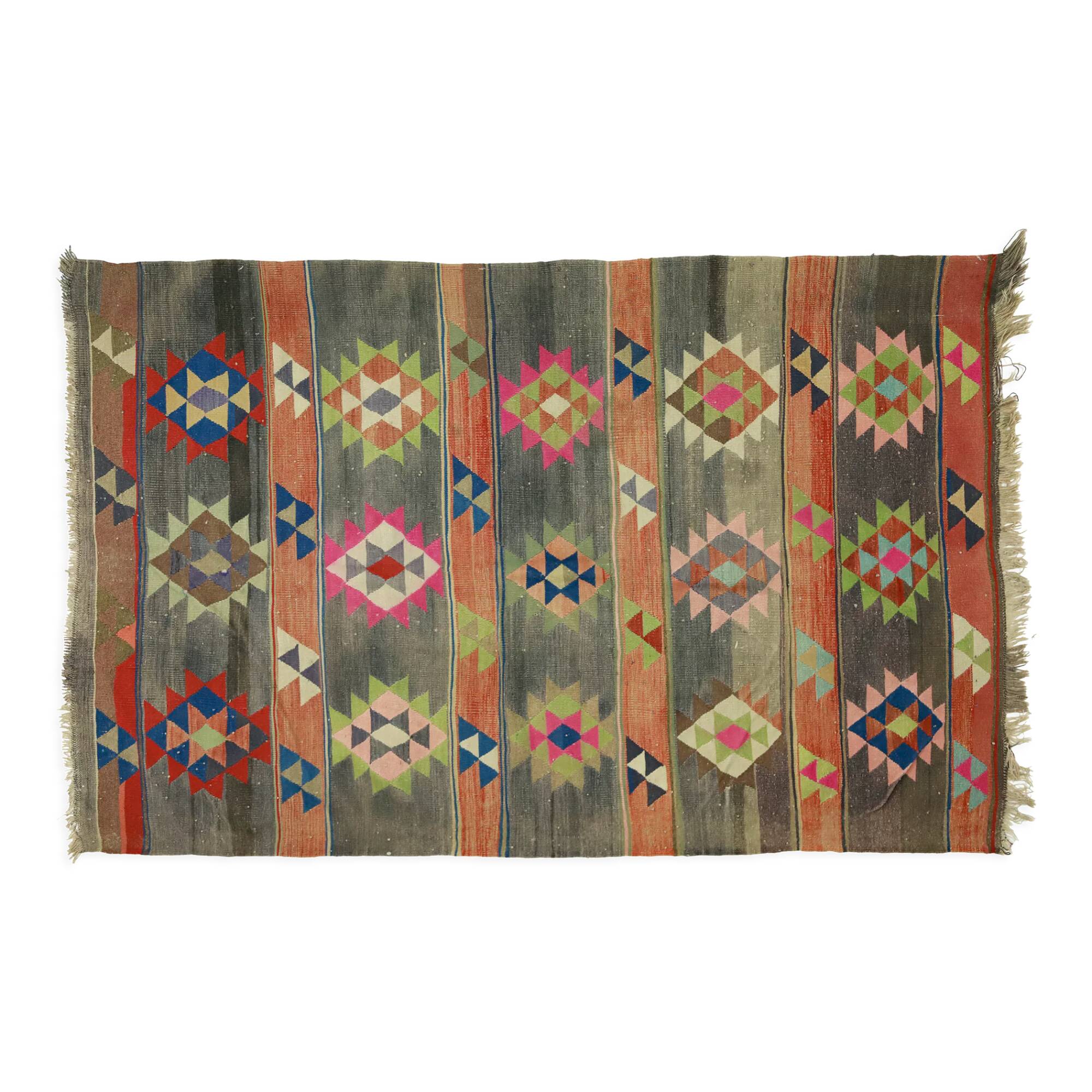 Anatolian handmade kilim rug 266 cm x 166 cm