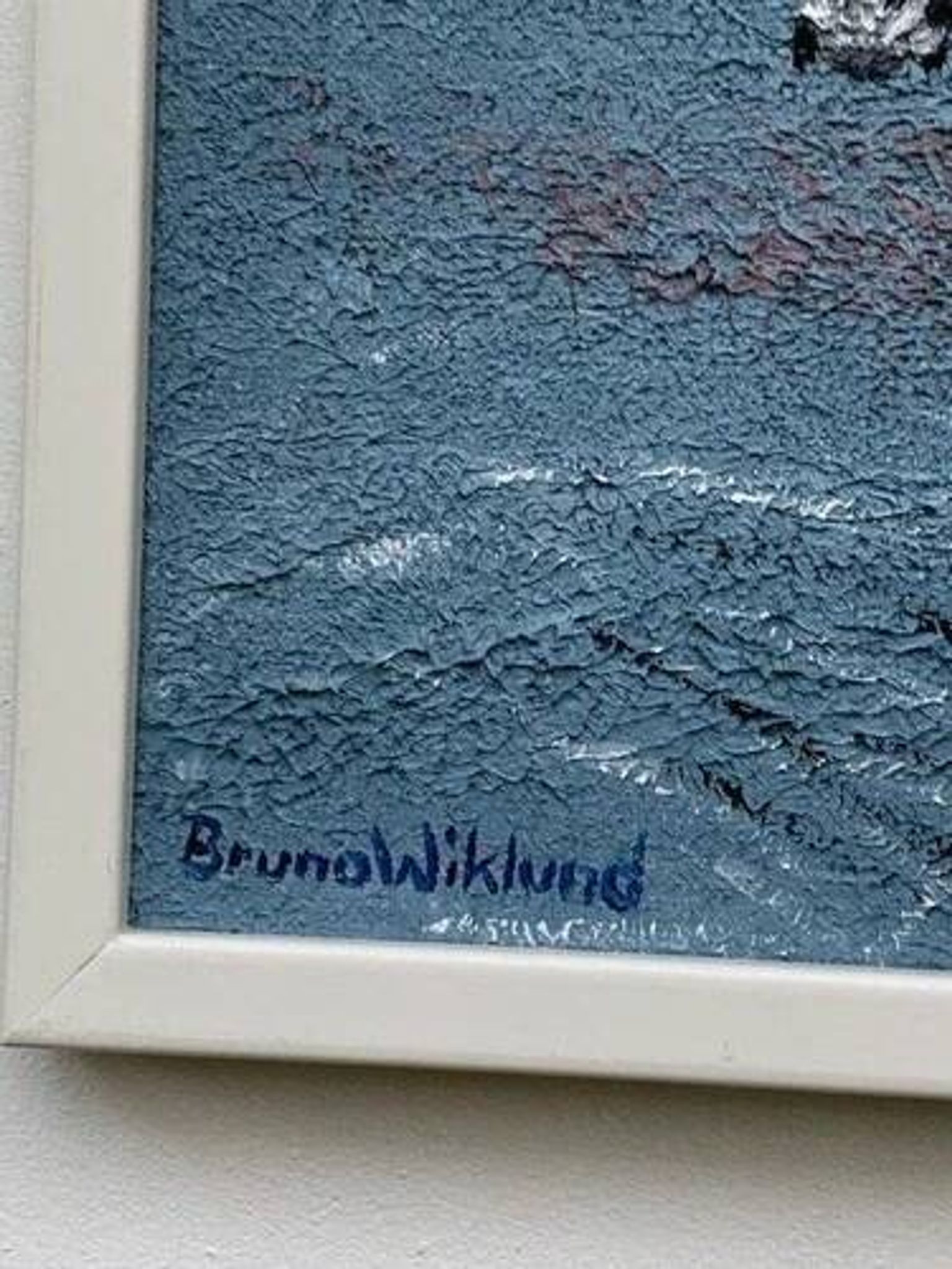 Oil on Canvas “Orrtupparna Samlas” by Bruno Wiklund,Vintage & Framed 61x53cm