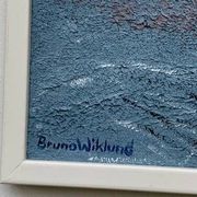Oil on Canvas “Orrtupparna Samlas” by Bruno Wiklund,Vintage & Framed 61x53cm