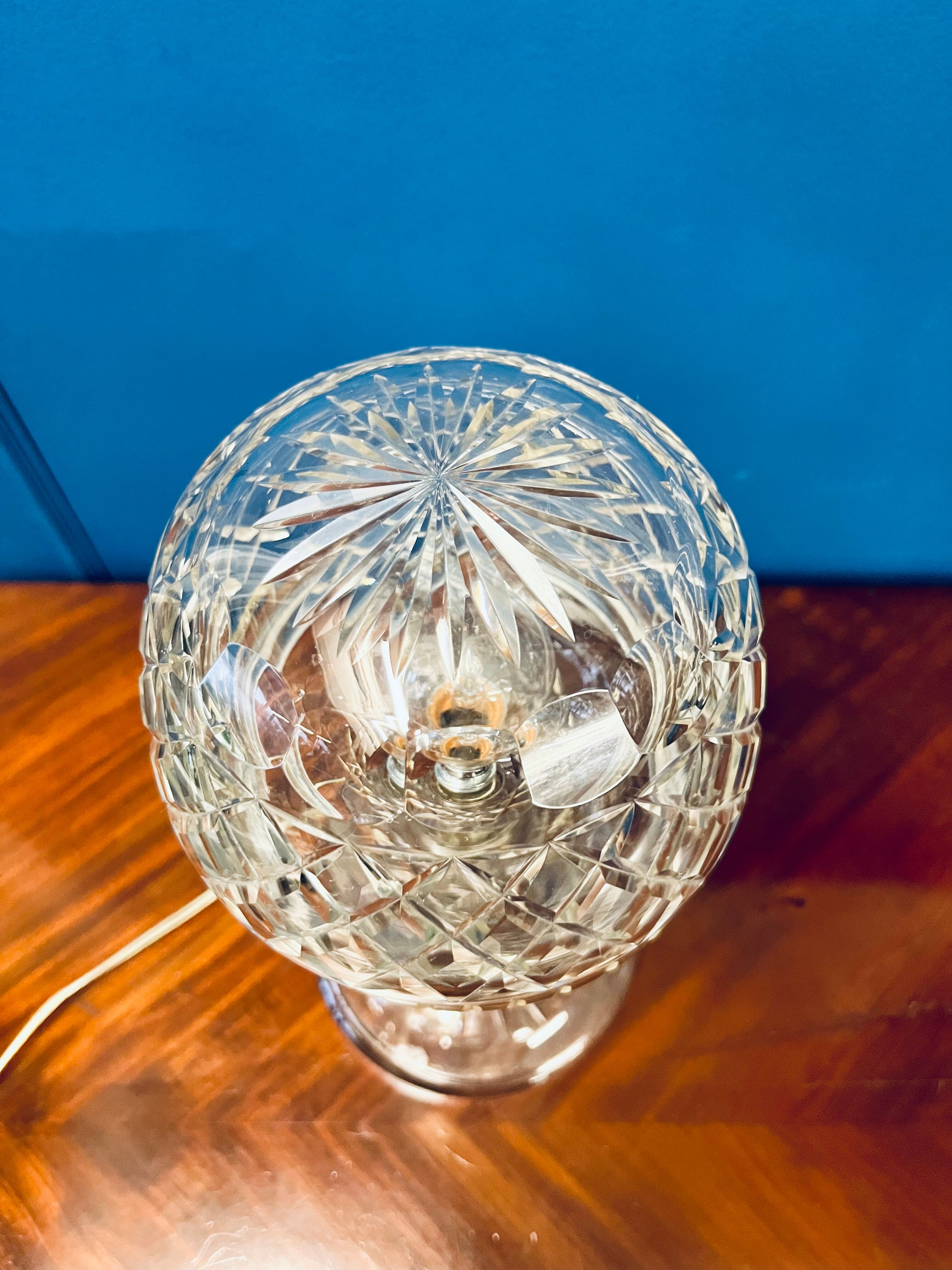 Antique art deco crystal boudoir lamp