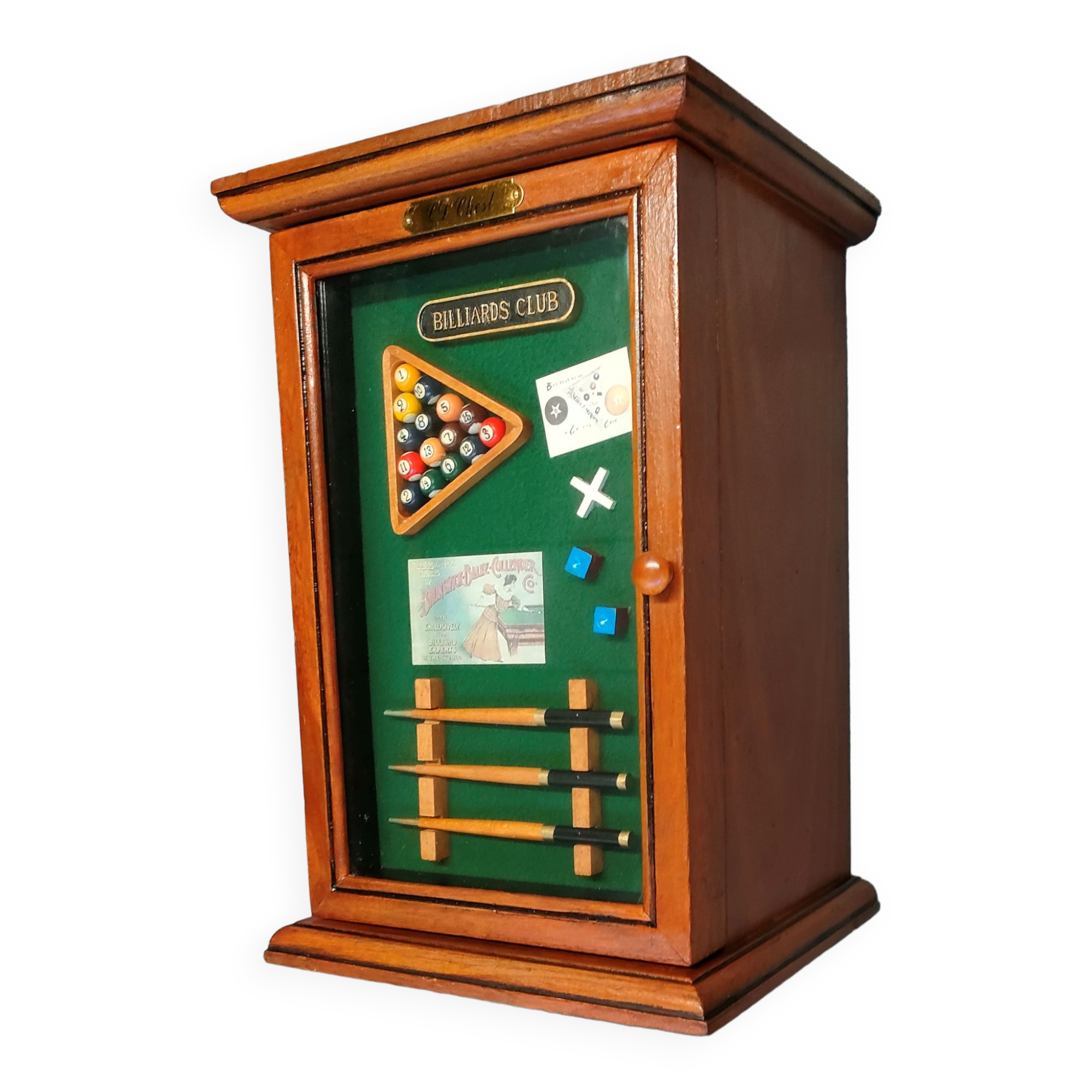 Display chest diorama for cd - billiards club - 80s - england