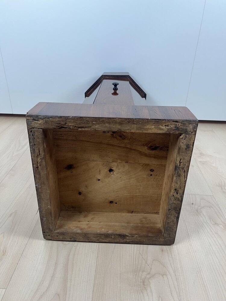 Biedermeier Drum Cabinet in Walnut Veneer & Marble, France, 1830s