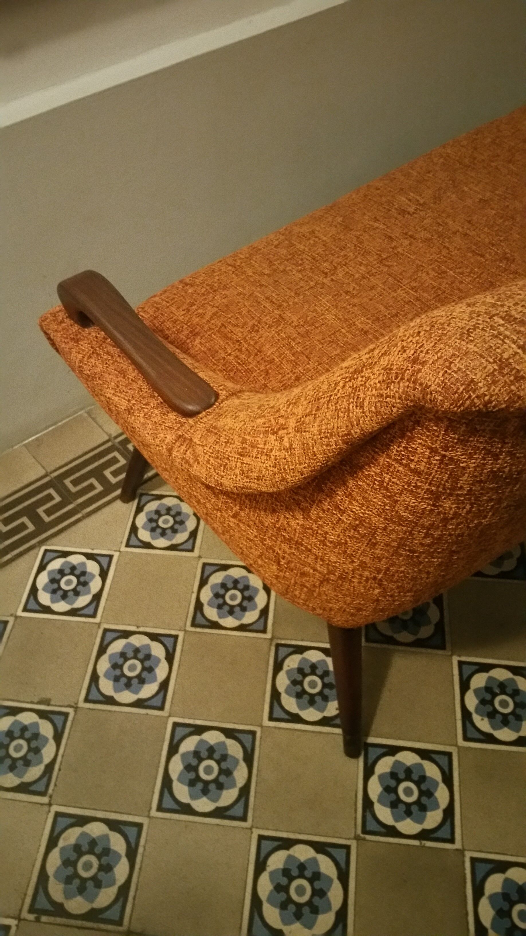 Sofa Orange organic Danish 50s/60s