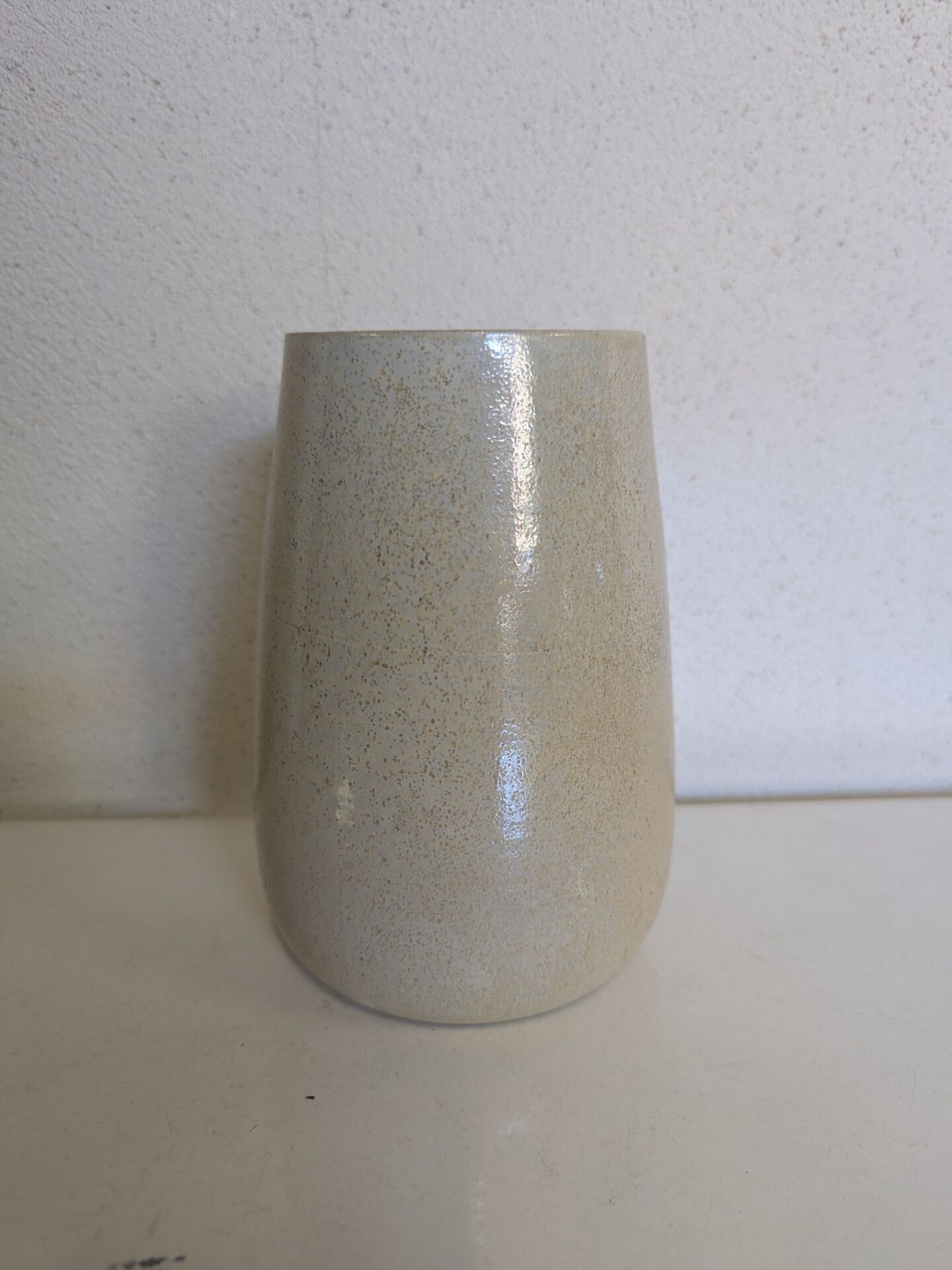 Glazed stoneware vase, signed, Japandi / wabi-sabi style, 1980s.
