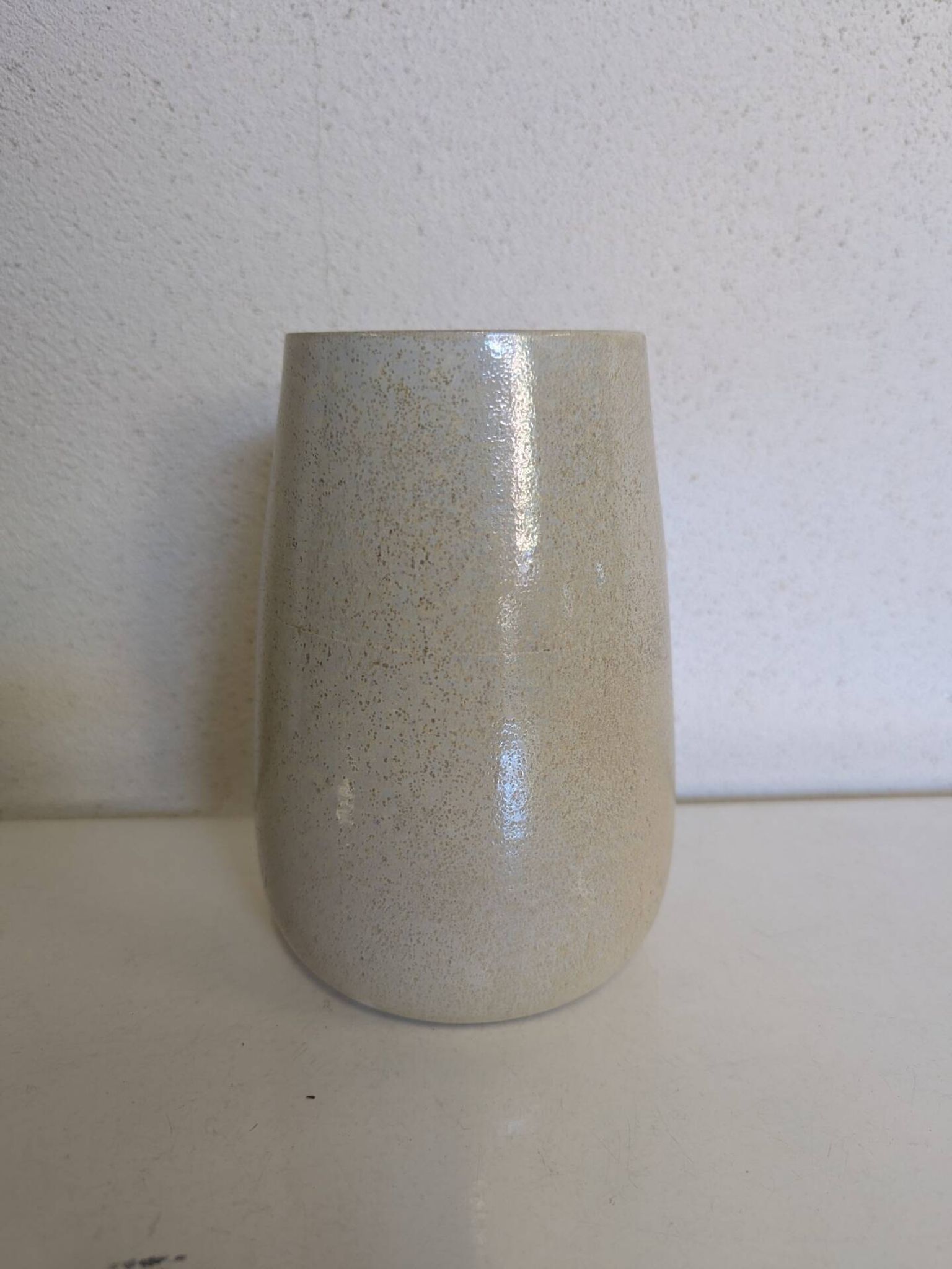 Glazed stoneware vase, signed, Japandi / wabi-sabi style, 1980s.