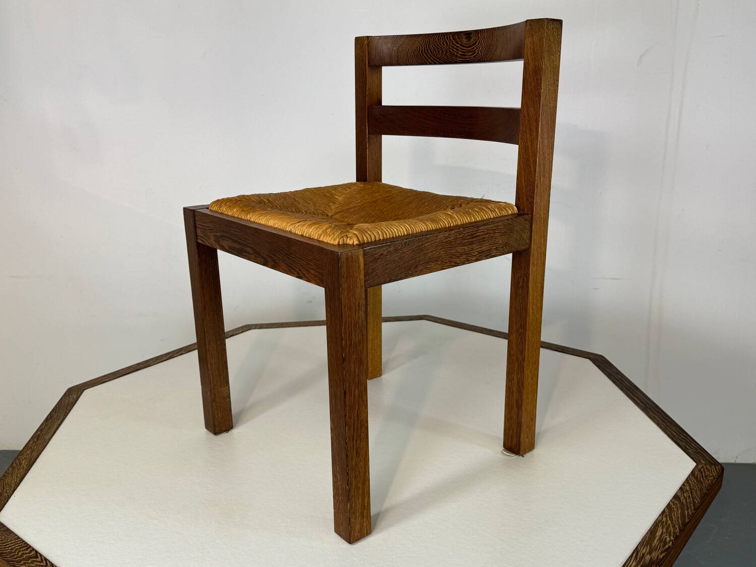 Table et chaises de salle à manger brutalistes de style Mid-Century Modern, en bois de wengé et acier, de Martin Visser.