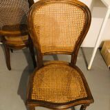 Set of 4 caned medallion chairs in Louis XVI style - Excellent condition - Oak