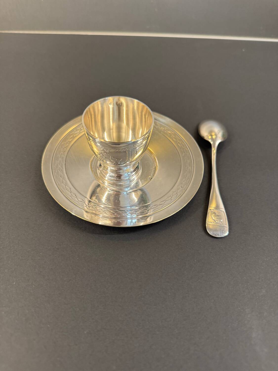 Silver-plated egg cup