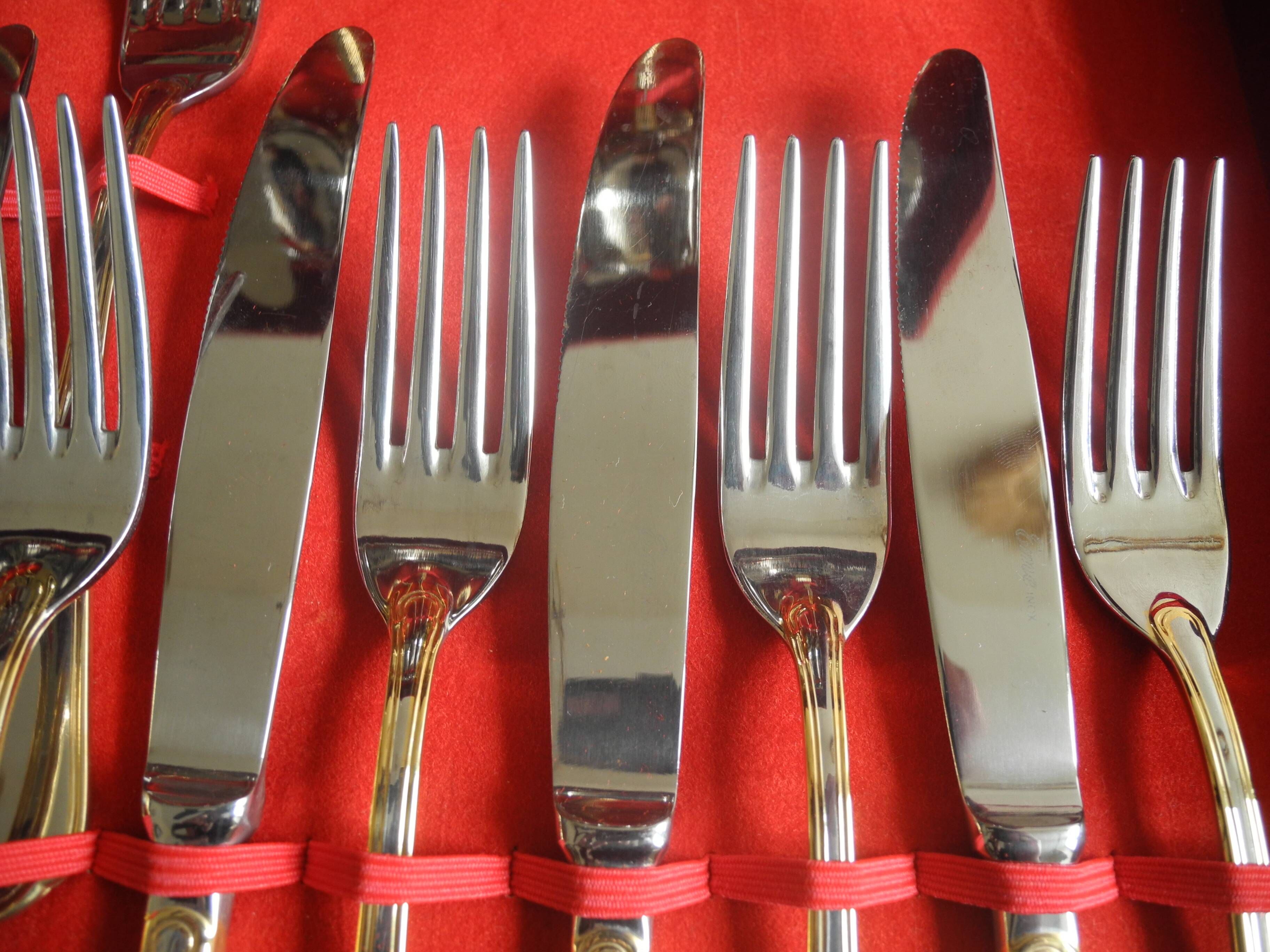62-piece vintage stainless steel cutlery set, Eme 18/10, Italy