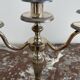 Candlesticks, silver-plated metal, Maison Christofle, pair of candelabras, 3 lights