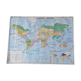Planisphère mappemonde vintage physique et végétation