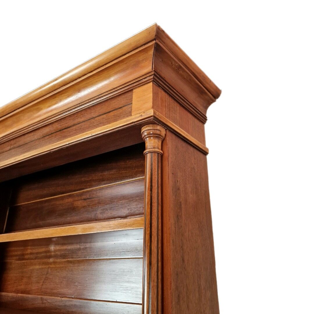 Grand cabinet d’apothicaire en acajou ancien, armoire de pharmacie Art Déco, bibliothèque