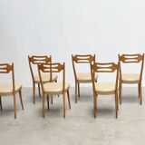 Set of six elegant Italian dining chairs