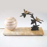Marble and bronze lamp