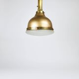 Art Nouveau pendant lamp in brass and glass from the 1920s, ceiling light, Jena, Germany.