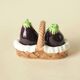 Salt and Pepper Eggplant - Salt and Pepper Shaker Barbotine - Table Decoration