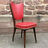 4 vintage mid-century Scandinavian chairs the curved wood of the 1950 Vosges